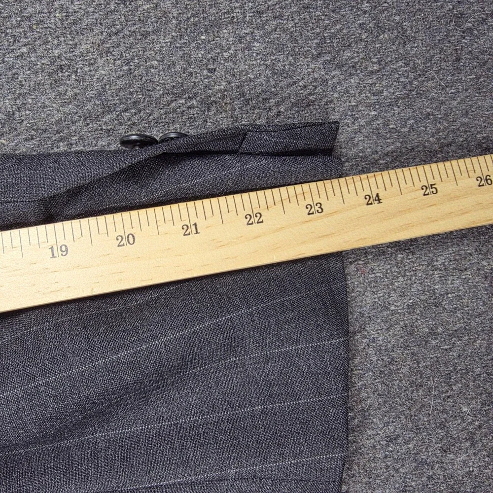 Polo Ralph Lauren Blazer Mens 40S Grey Pinstripe Trop Wool Union Made in USA VTG